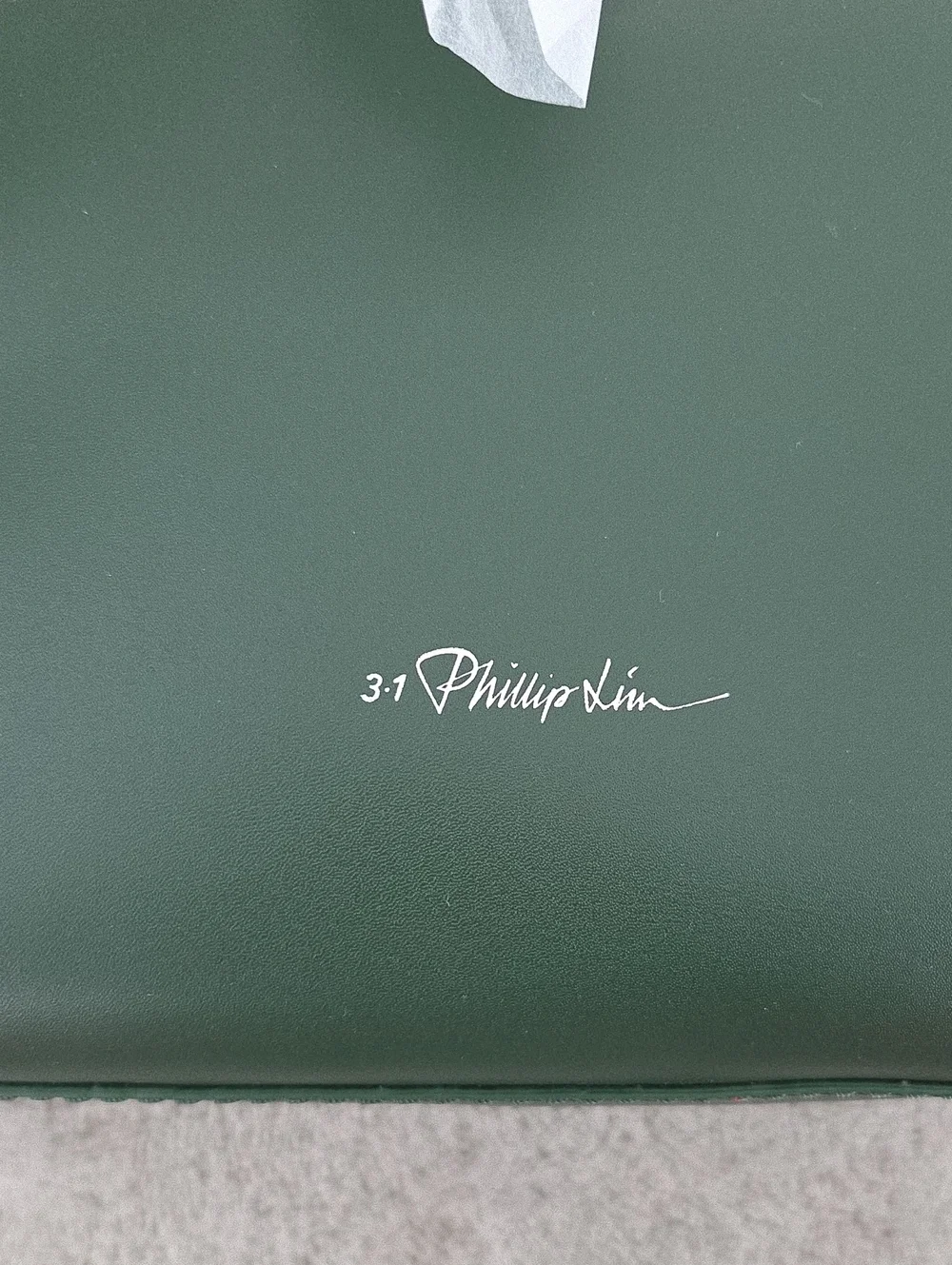 3.1 Phillip Lim Forest Green Leather Drawstring Tote Bag NWT